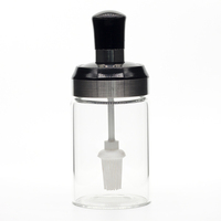 Ensemble de 3 bocaux en verre pour la cuisine, pour huile de cuisson, miel, épices, assaisonnements, avec cuillère, brosse et bâton d'assaisonnement