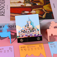 Bloc-notes personnalisé Château de conte de fées, calendrier hebdomadaire, décoration de bureau, papeterie, bloc-notes en papier, cadeau d'anniversaire de luxe pour petite amie