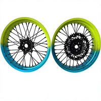 Ensemble de roues Supermoto 17 pouces 3.5 5.0 pour KTM EXC 2019, jantes de course en alliage d'aluminium CNC haute performance, couleurs personnalisées en stock