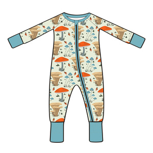 RTS Bebek Bambu Kıyafetleri %95 Bambu %5 Spandeks Bebek Pijama Tulumları Yürümeye Başlayan Çocuklar İçin Fermuarlı Tulumlar Bambu Fermuarlı - Product Image 1