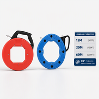 ABUK Tire-fil robuste en acier à ressort 30M 100FT, anti-pliure, plat, pour le tirage de câbles métalliques dans les conduites EMT