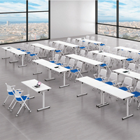 Table de formation pliable et empilable pour usine, université, salle de classe, salle de réunion multifonctionnelle
