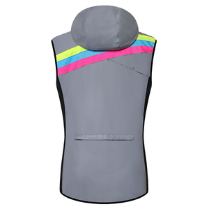 Hoge kwaliteit dames veiligheidsvest fietsjas reflecterend zilver - Product Image 2