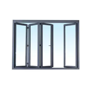 Orkaanbestendig Exterieur Bi Vouwdeur Aluminium Patio Bifold Deuren Accordeon Vouwbare Glazen Deur