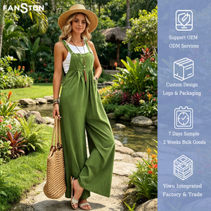Nouvelle Collection 2026 – Ensemble Coordonné Décontracté en Coton et Lin Couleur Unie Coupe Ample pour Femme, Style Européen et Américain, Vente Flash - Product Image 1