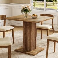 Table à manger pour 4 personnes, 90 cm x 80 cm x 75 cm, petite table de cuisine avec base robuste, table de salle à manger de style farmhouse