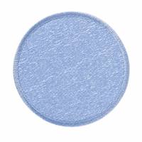 Sous-verre rond en tissu éponge bleu clair avec bord brodé, tapis à double couche pour boissons, idéal pour hôtels, restaurants, cafés, taille personnalisable