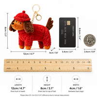 Porte-clés chien en peluche douce et écologique Zaves, prix d'usine, personnalisé, rouge, style ornement suspendu, nouvelle arrivée, chiot en peluche