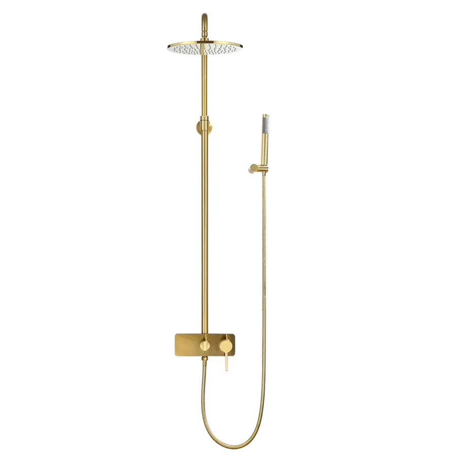 KF9004G luxury gold color wall mounted brass bathroom shower faucet