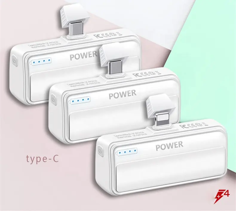 Mini-Not ladegerät Power Bank Micro USB Typ C 3000mAh Tragbares Ladegerät für 3-in1-Handy-Ladegerät