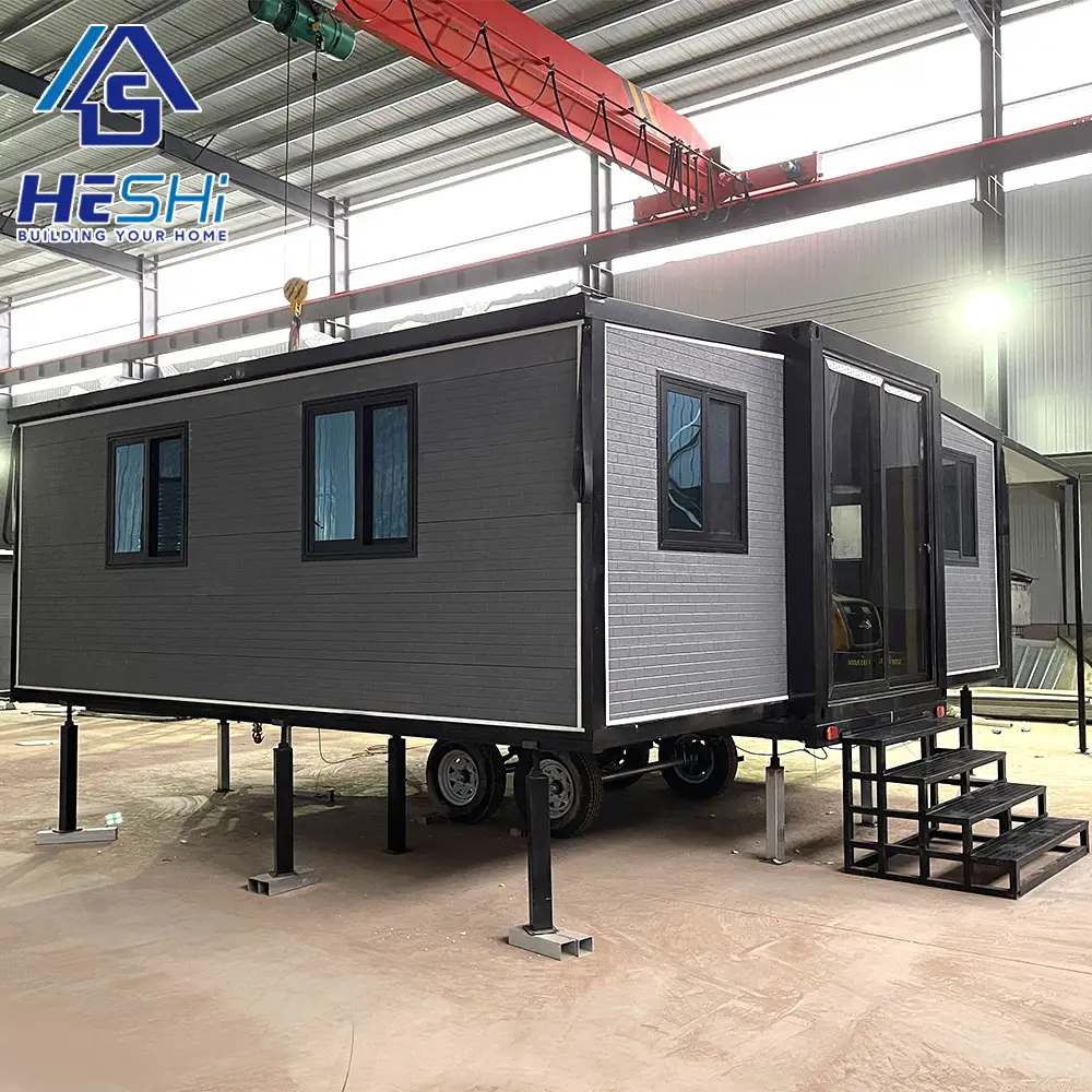 Australia 2 Bedroom Prefabricated 20Ft Expandable Container Houses Prefab Living Villa Folding Portable Mobile Tiny Homes