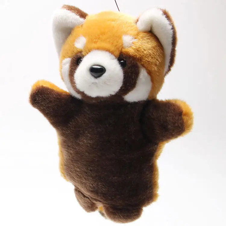 Simulation animal hand puppet raccoon plush toy red panda action figure