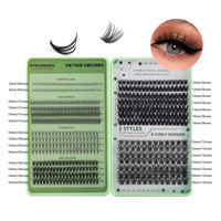 Kit de cils en grappe synthétiques en forme d'éventail - DIY, sans cruauté, épaisseurs mixtes, avec logo personnalisé