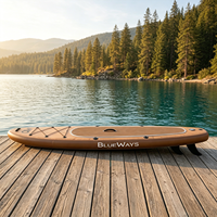 Planche de paddle gonflable en grain de bois, vente en gros d'usine, SUP polyvalent avec accessoires complets et certifié CE