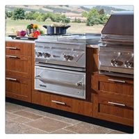 Fuers 2022 — meuble de cuisine en acier inoxydable, avec grande island et grille pour barbecue