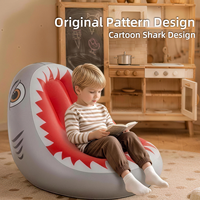 Fauteuil Gonflable Requin Pursuefree pour Enfants – Canapé Portable pour Enfants, Idéal Intérieur & Extérieur – Canapé Animal