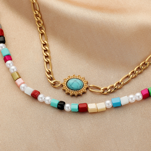 <span class=keywords><strong>Tobillera</strong></span> bonita con estilo para mujer, <span class=keywords><strong>tobillera</strong></span> sin deslustre, acero inoxidable, piedra triturada, pulsera de tobillo a granel Bohemia para mujer - Product Image 3