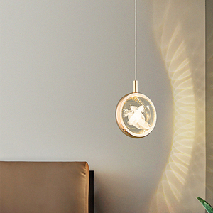 Offre Spéciale luxe créatif Simple cristal <span class=keywords><strong>petit</strong></span> rond acrylique Led suspendu éclairage cercle lustres lampes suspendues lampes modernes - Product Image 5