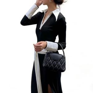 ชุดเดรสยาวแฟชั่นใหม่จากผู้ผลิตตามสั่ง ดีไซน์หรูหราเข้ารูปทรงเอไลน์ เหมาะสำหรับงานปาร์ตี้ ชุดเดรสเชิ้ตสำหรับผู้หญิง - Product Image 3