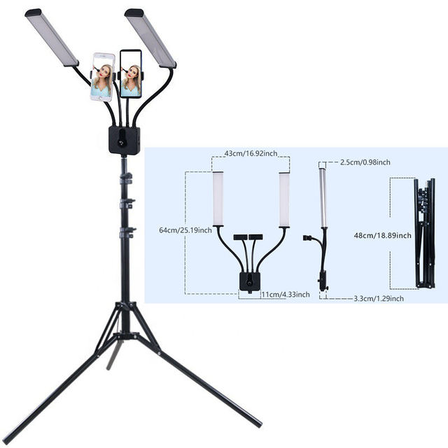 Wholesale Eyebrow Tattoo Makeup Eyelash Extension LED Light Lamp With Phone Holder Adjustable Floor Table Extension Light