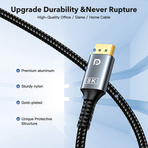 DP <span class=keywords><strong>1</strong></span>.4 cáp mạ vàng 8K hiển thị cổng để <span class=keywords><strong>Displayport</strong></span> Cáp Nam đến Nam 8K <span class=keywords><strong>DisplayPort</strong></span> để dp cáp 1m 2m 3m - Product Image 6
