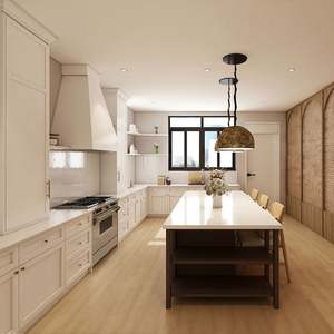 Cuisine moderne haut de gamme, modulaire, personnalisée, style shaker européen, en bois blanc et gris - Product Image 2