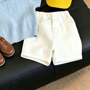 Completo Estivo Coreano Casual per Ragazzi e Ragazze, Set Due Pezzi <span class=keywords><strong>Blu</strong></span> con Polo a Maglia Traforata a Maniche Corte e <span class=keywords><strong>Pantaloncini</strong></span> Bianchi - Product Image 3