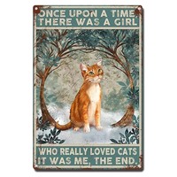 Chat personnalisé décoration murale drôle maison Bar Pub café ferme chambre métal affiche Logo Animal thème Vintage 12x8 pouces étain signes rétro Art