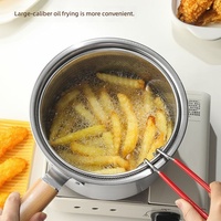 Mini-casserole en acier inoxydable pour lait, poignée en bois massif, compatible gaz, multifonctionnelle, avec couvercle combiné pour friture