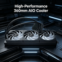 Enfriador de Agua AIO para CPU SM-360B/W-F de 360 mm con Control PWM, Compatible con AM4/AM5/LGA1700, Incluye 3 Ventiladores RGB para una Refrigeración Eficiente