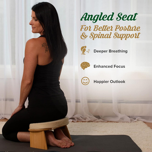 Home Pray Bench Foldable Bamboo Meditation Bench Ergonomic Kneeling Stool for Zen Prayer Wooden Meditation Seat <strong>Furniture</strong> - Product Image 3
