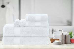 Colección de toallas de baño de algodón 100% de lujo, juego de 6 piezas grueso altamente absorbente de larga duración Extra durabilidad Color sólido para gimnasio Spa - Product Image 3