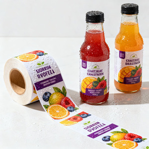 Factory Custom Printing Metallic BOPP Self-adhesive Beverage Juice <strong>Drink</strong> Glass Bottle Packaging Waterproof Label <strong>Sticker</strong> - Product Image 1