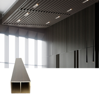 Panneau mural en grille WPC SONSILL pour intérieur, ignifuge B2, facile à installer, en PVC, imitation bois, pour la décoration intérieure commerciale