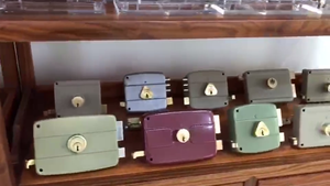 Poignées de porte de sécurité en laiton antique 540 Moyen-Orient, serrure à pêne dormant ronde à 3 points, serrure de porte de jardin en fer avec poignées et clés - Product Image 6