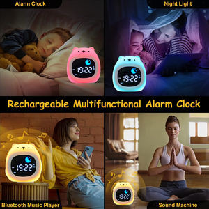 बच्चों की नींद ट्रेनर डेस्क घड़ी लिविंग रूम घड़ी घड़ी सूरज और चाँद रात की रोशनी, बच्चों के लिए घड़ियाँ - Product Image 6