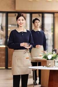 LS-W2509 настраиваемый хлопковый Рабочий Фартук без рукавов, прочный и моющийся, с персонализированным водонепроницаемым логотипом, напечатанным на заказ - Product Image 3