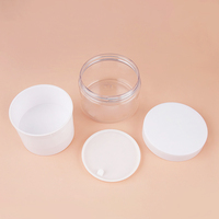 Pot cosmétique en plastique PET double couche, vide, blanc, pour crème pour le visage, emballage de pot cosmétique, récipient pour crème cosmétique avec couvercle en PP