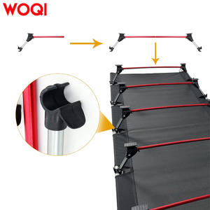 Lit de camping pliable Woqi 188x65x20cm, lit d'extérieur portable pour une personne, noir, polyester, capacité de charge 150kg - Product Image 4