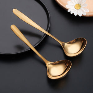 Factory Best Seller Mango largo Sirviendo sopa Cuchara Gachas <span class=keywords><strong>Olla</strong></span> caliente Salsa Aceite Acero inoxidable Cuchara redonda grande - Product Image 6