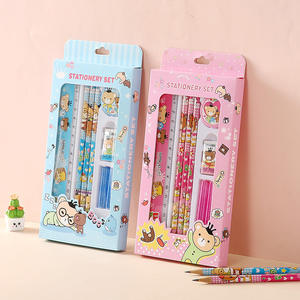 Regla de lápiz para niños de fábrica Borrador Sacapuntas Bloc de notas con caja de regalo Juego de papelería para actividades de la escuela primaria - Product Image 4