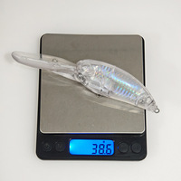 Leurre de pêche transparent en plastique vierge de 15 cm, 38,6 g, avec laser interne, pour plongée ultra profonde, type crankbait, avec longue lèvre de plongée