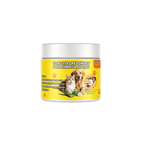 Toallitas de Limpieza Ocular Redondas para Perros y Gatos, 100 Unidades, 5 cm de Diámetro, Limpieza Suave con Aloe Vera y Manzanilla - Product Image 1