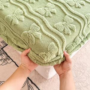 Funda <span class=keywords><strong>de</strong></span> colchón <span class=keywords><strong>de</strong></span> coral cálido <span class=keywords><strong>de</strong></span> invierno <span class=keywords><strong>de</strong></span> una sola pieza Tuff Pile Funda <span class=keywords><strong>de</strong></span> <span class=keywords><strong>cama</strong></span> antideslizante <span class=keywords><strong>de</strong></span> estilo americano tejido - Product Image 2