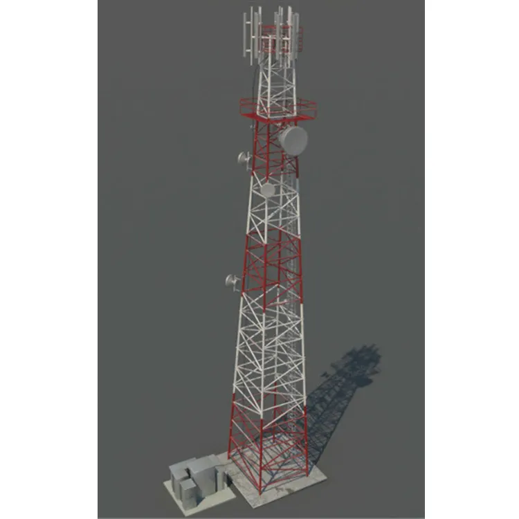 Telecommunication Towers 15m 20m 25m 32 Meter 40m 200 Feet 60m 90m Telecommunication Tubular Radio TV FM Broadcast Antenna 3 Legs 4 Legged Tube Tower