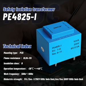 Transformador de Montaje en PCB Sellado con Epoxi YHDC PE4825-I, 15VA, 50/60Hz, 110/220/230/380V CA, Bajo Ruido, Alta Resistencia Dieléctrica (3.75KV), CE - Product Image 2
