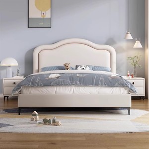 Moderno in pelle morbida Pack schienale letto per bambini 1.5m singolo 1.8m doppia dimensione struttura in legno confortevole durevole camera da letto mobili - Product Image 2