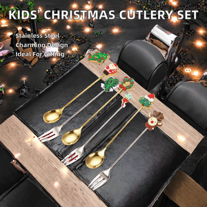 Juego de Cubiertos de Acero Inoxidable Más Vendido con Diseño de Silicona de Goma, Incluye Cuchara y Tenedor para Niños, Ideal para Regalo, Procedente de la India - Product Image 2