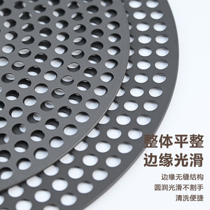 Round Aluminum Alloy Pizza Tray Black Anodized 6 7 9 12 13 15 Inch Baking Grilling Steamer Smooth Edge Easy Clean - Product Image 1