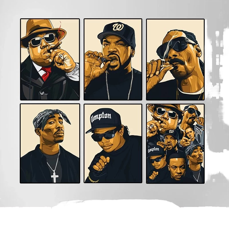 2PAC Legend Star Posters Prints Original Hip Hop Oil Painting on